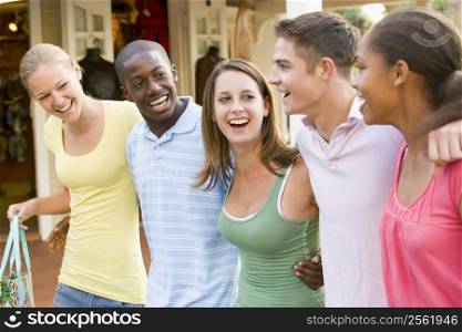 Group Of Teenagers Out Shopping