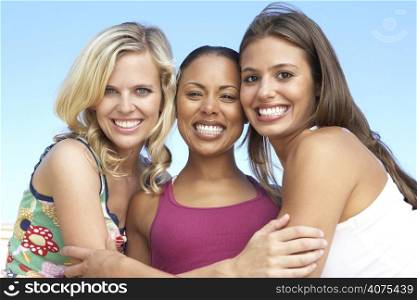 Group Of Three Female Friends Having Fun Together