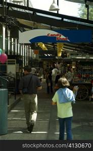 Group of tourist in a market, Boston, Massachusetts, USA