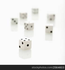 Group of white dice.