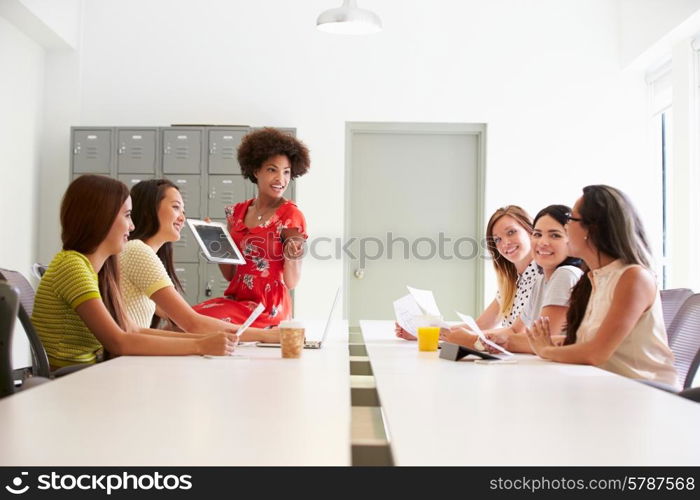 Group Of Women Working Together In Design Studio