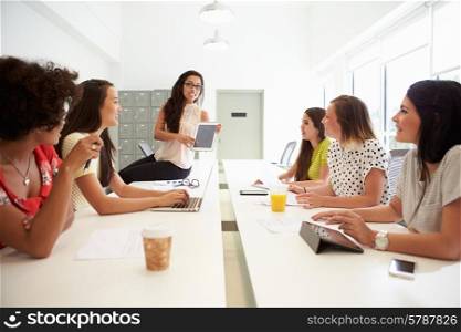 Group Of Women Working Together In Design Studio