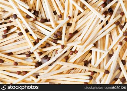 Group of wooden matches arranged as background