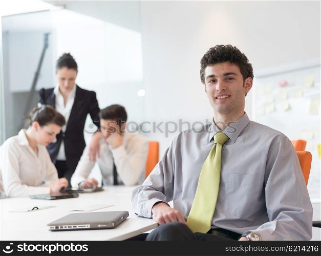 group of young business people on meeting at modern startup office