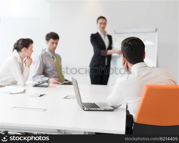 group of young business people on meeting at modern startup office