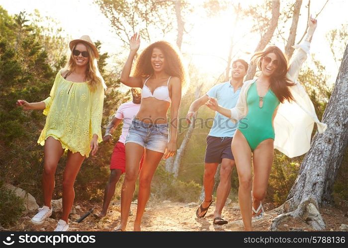 Group Of Young Friends Having Party On Beach Together
