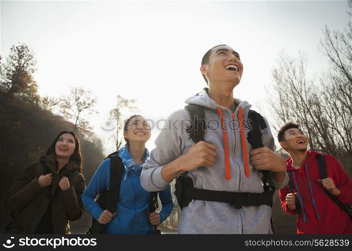 Group of young people hiking