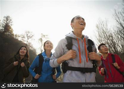 Group of young people hiking