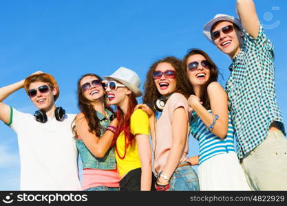 Group of young people. Image of young people having fun. Summer vacation