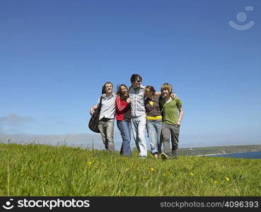 Group of young people outdoors.