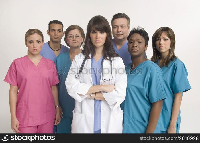 Group portrait of doctor and nurses