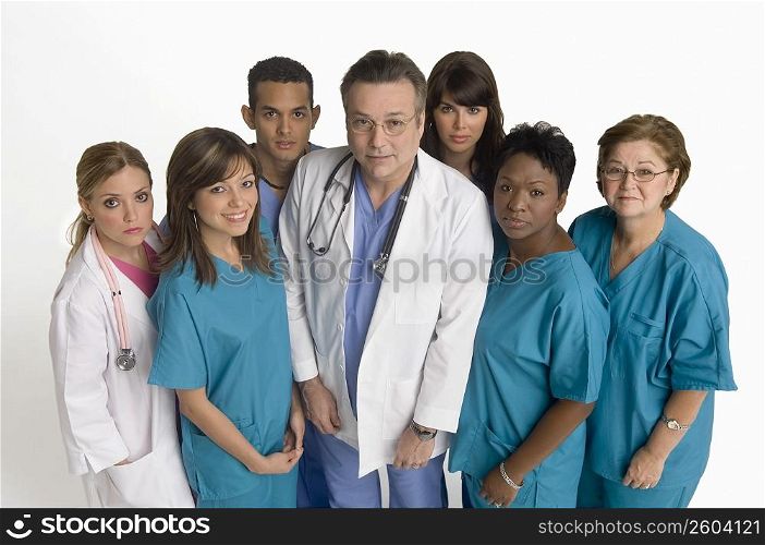 Group portrait of nurses and doctors