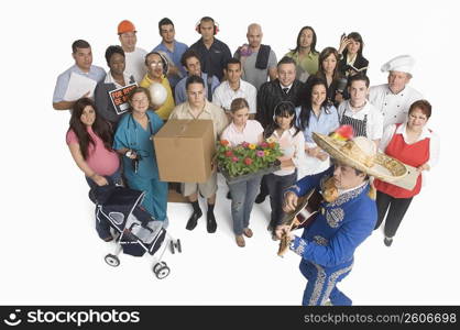 Group portrait of people with different occupations
