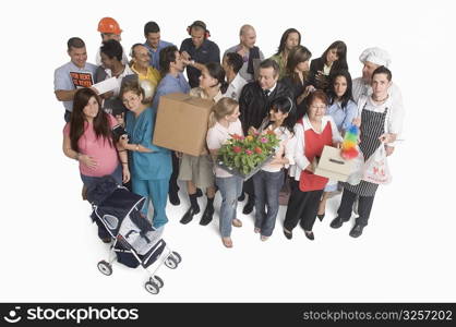 Group portrait of people with different occupations