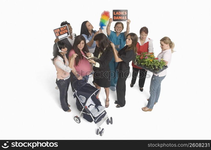 Group portrait of women with different occupations