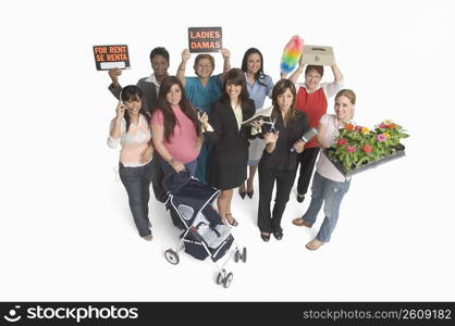 Group portrait of women with different occupations