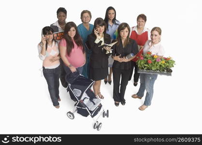 Group portrait of women with different occupations