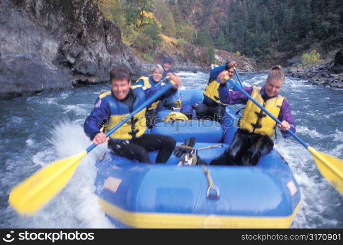 Group Rafting Trip Through Wild Waters