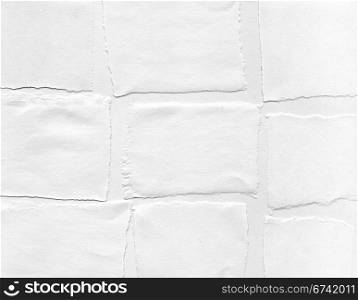 Group torn pieces of white a paper
