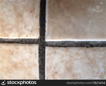 grouted junction between ceramic tiles