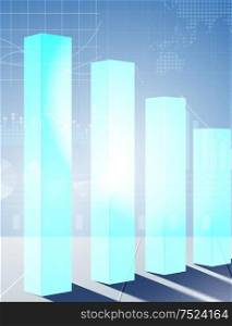 Growing bar charts in economic recovery concept - 3d rendering. The growing bar charts in economic recovery concept - 3d renderi