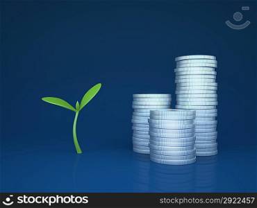 Growing funds / investments (3d simple business concepts and metaphors series)