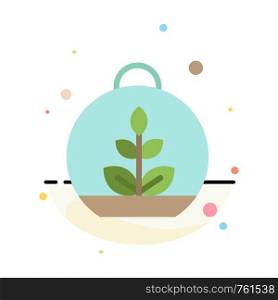 Growing, Leaf, Plant, Spring Abstract Flat Color Icon Template