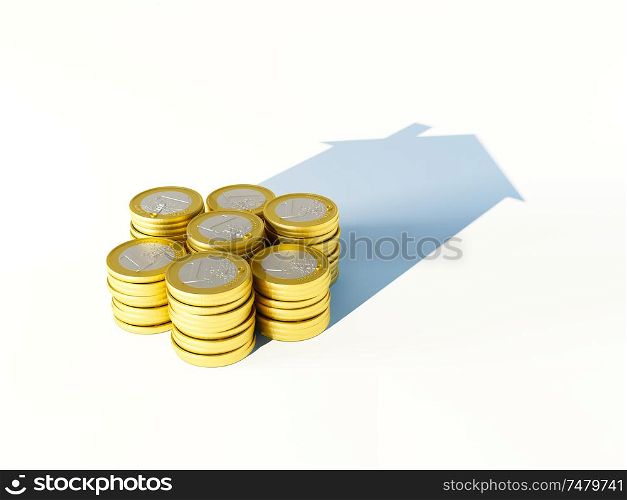 growing stack of coins for finance and banking concept, 3d rendering