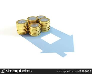 growing stack of coins for finance and banking concept