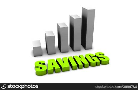 Growing Your Savings in 3d with Bar Chart. Growing Your Savings