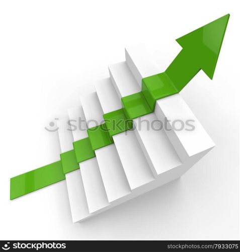 Growth Arrow Representing Success 1St And Stair