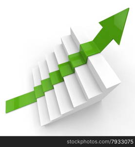 Growth Arrow Representing Success 1St And Stair