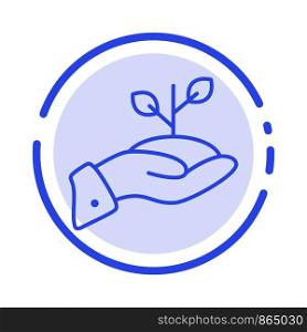 Growth, Charity, Donation, Finance, Loan, Money, Payment Blue Dotted Line Line Icon