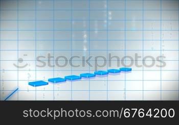 growth chart blue 3d Full HD