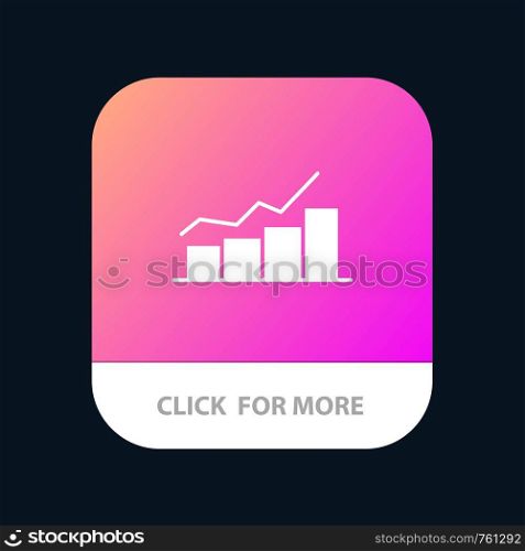 Growth, Chart, Flowchart, Graph, Increase, Progress Mobile App Button. Android and IOS Glyph Version