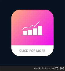 Growth, Chart, Flowchart, Graph, Increase, Progress Mobile App Button. Android and IOS Glyph Version