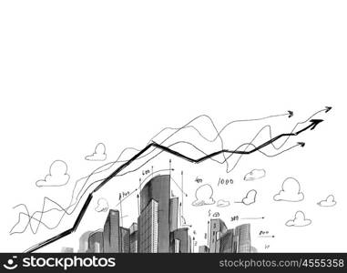 Growth concept. Background image with increasing graph. Marketing strategy