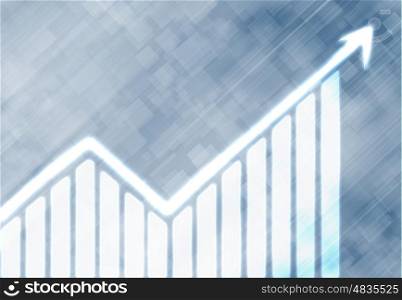 Growth concept. Conceptual background digital image with increasing graph