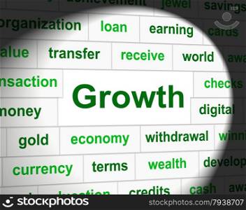 Growth Finances Indicating Accounting Gain And Expansion
