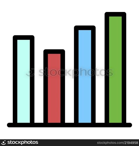 Growth graphic icon. Outline growth graphic vector icon color flat isolated. Growth graphic icon color outline vector