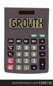 growth on display of an old calculator on white background