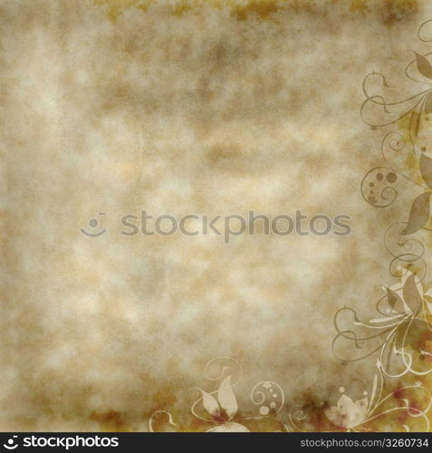 Grunge abstract background with floral elements