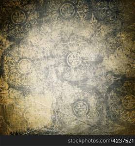 Grunge background with ornament.