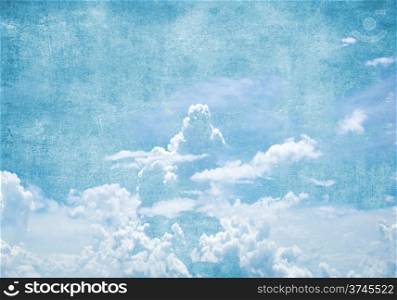 Grunge blue sky background with space for text