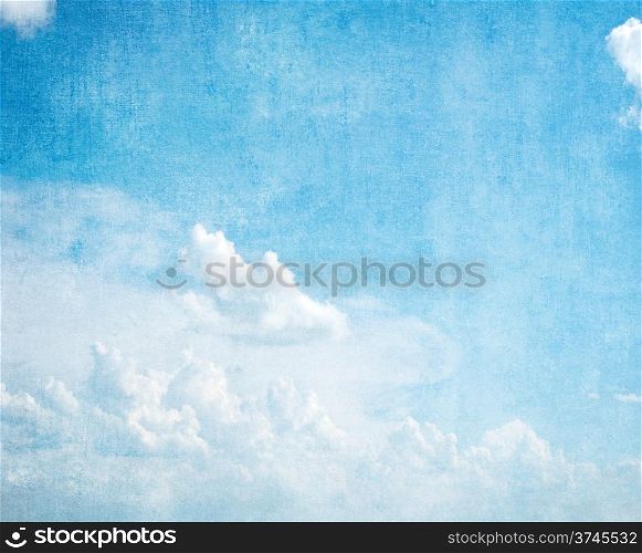 Grunge blue sky background with space for text