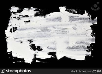 Grunge brush strokes of white oil paint -- abstract background