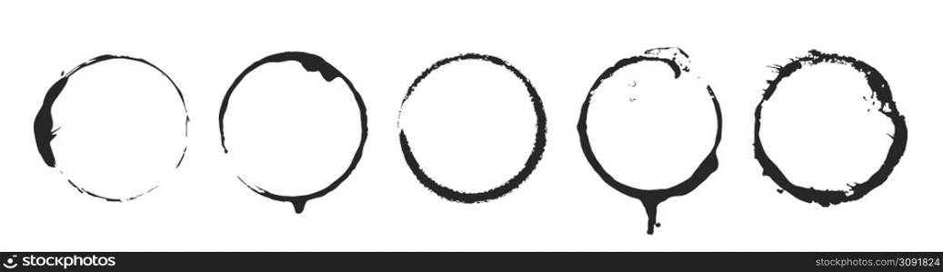 Grunge circle brush ink frames set. Vector illustration set. Grunge circle brush ink frames set. Vector eps 10