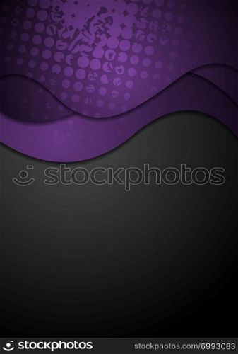 Grunge corporate purple waves abstract background