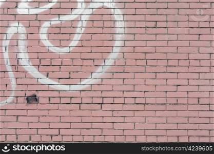 Grunge cracked pink painted brick wall high detailed
