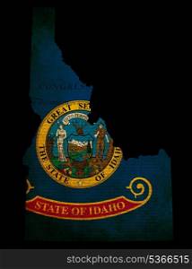 Grunge effect USA state map an flag for Idaho with Declaration of Independence